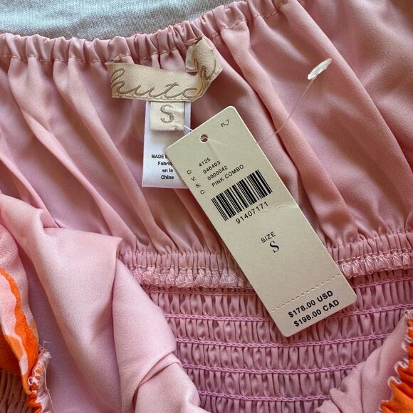 NEW Hutch Flounce Romper Floral Orange Long Sleeve Flowy Beach Resort Small - Picture 7 of 14